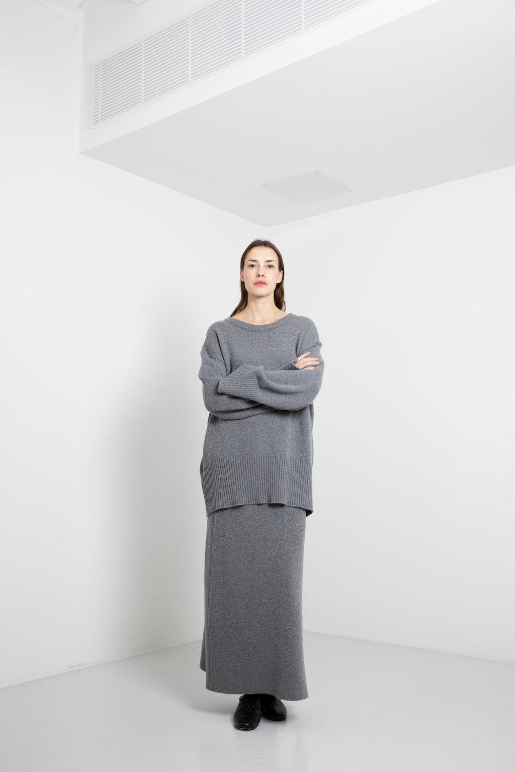 CASHMERE DOUBLE-FACE LONG SKIRT