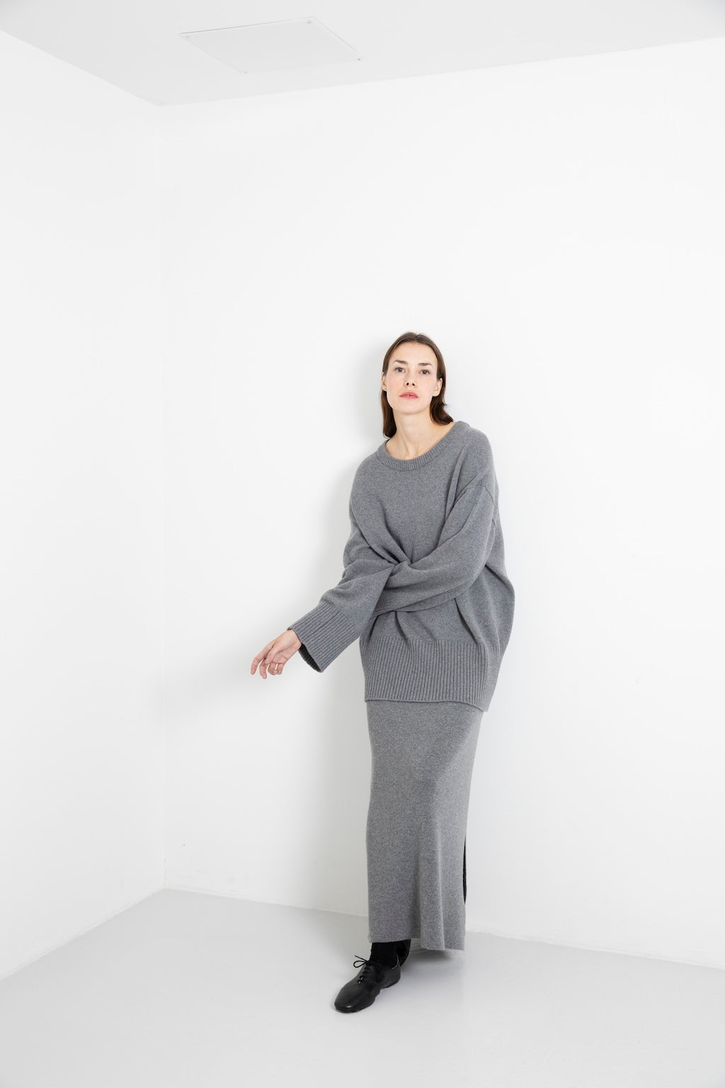 CASHMERE DOUBLE-FACE LONG SKIRT