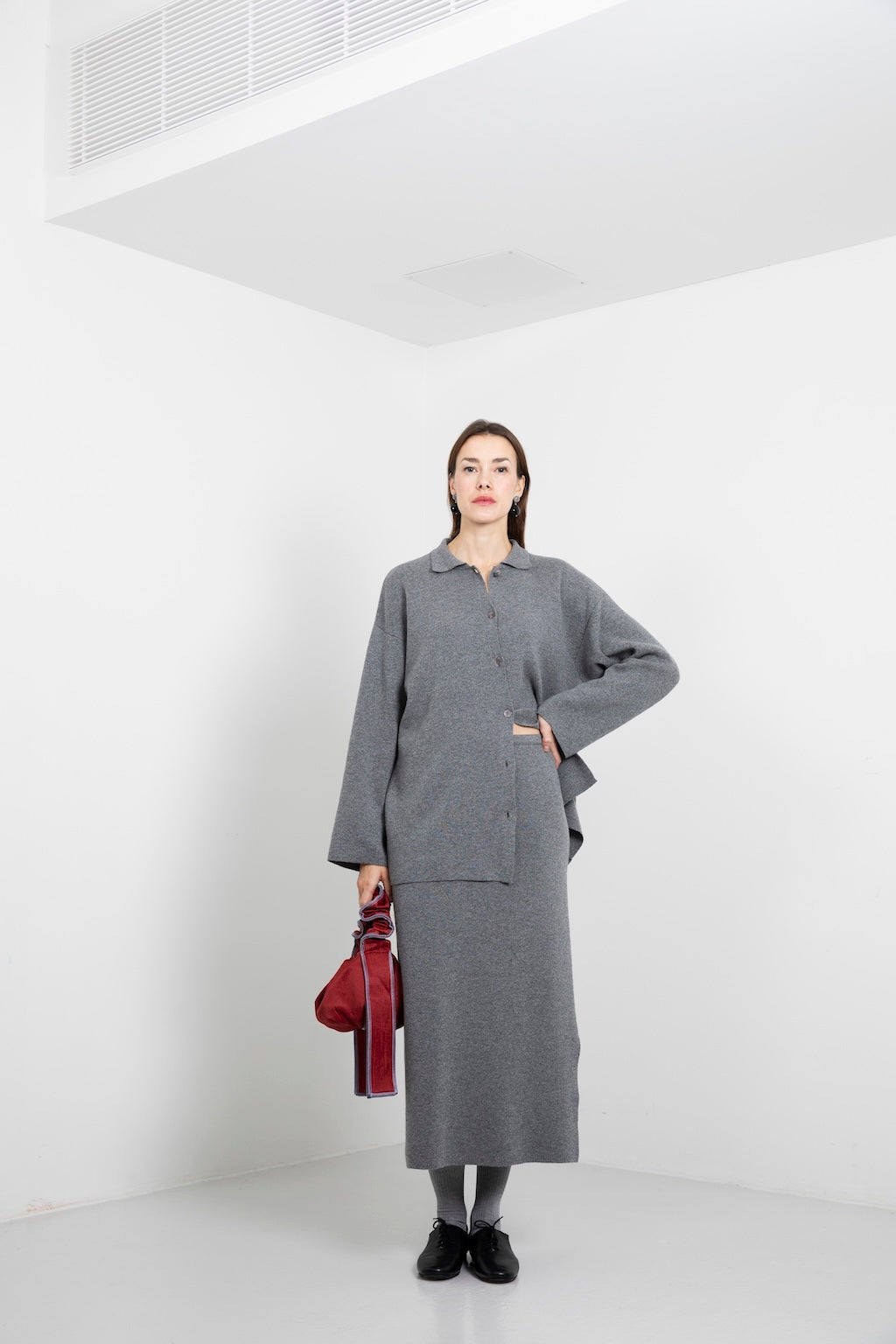 CASHMERE DOUBLE-FACE LONG SKIRT