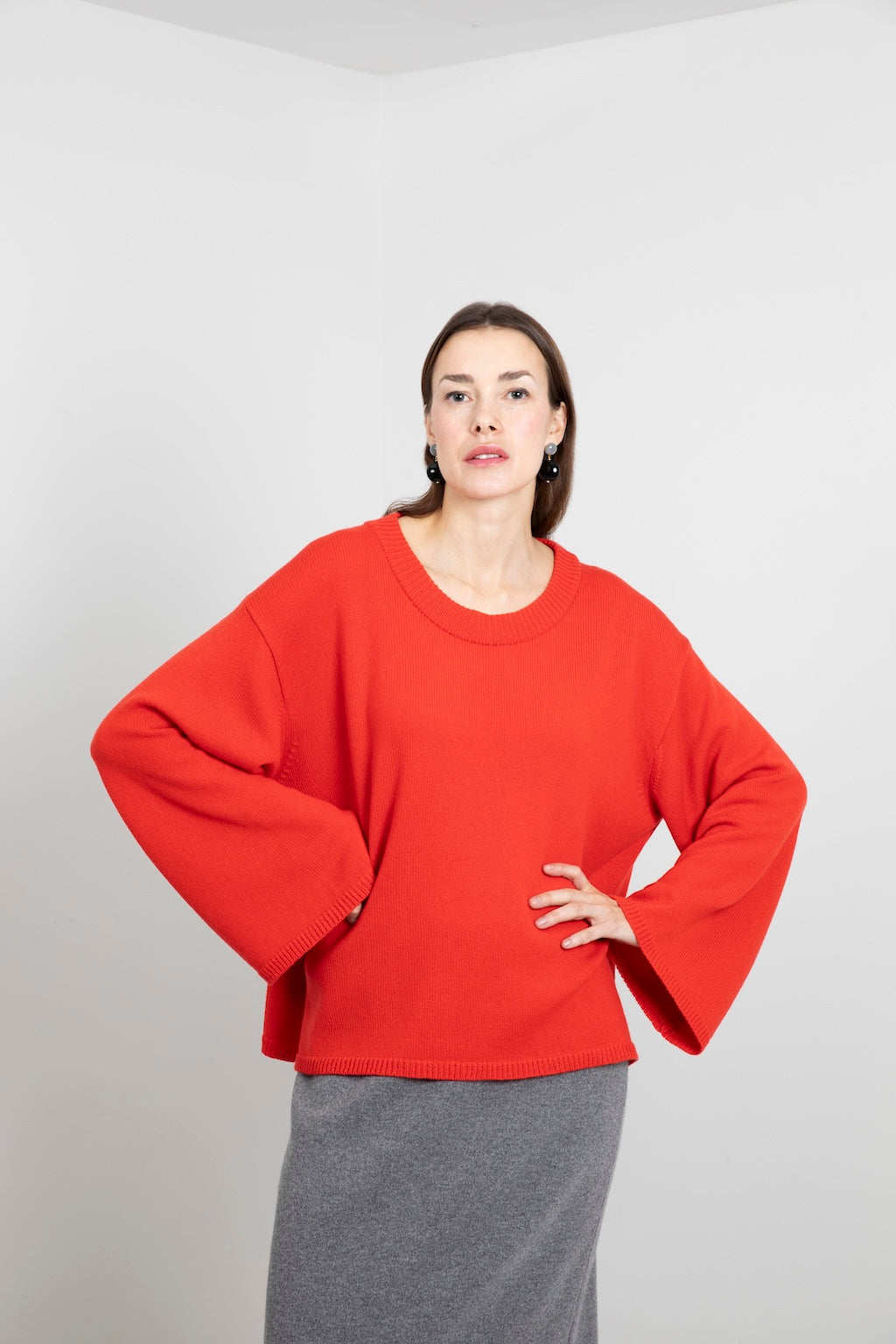CASHMERE WIDE CREW NECK SWEATER