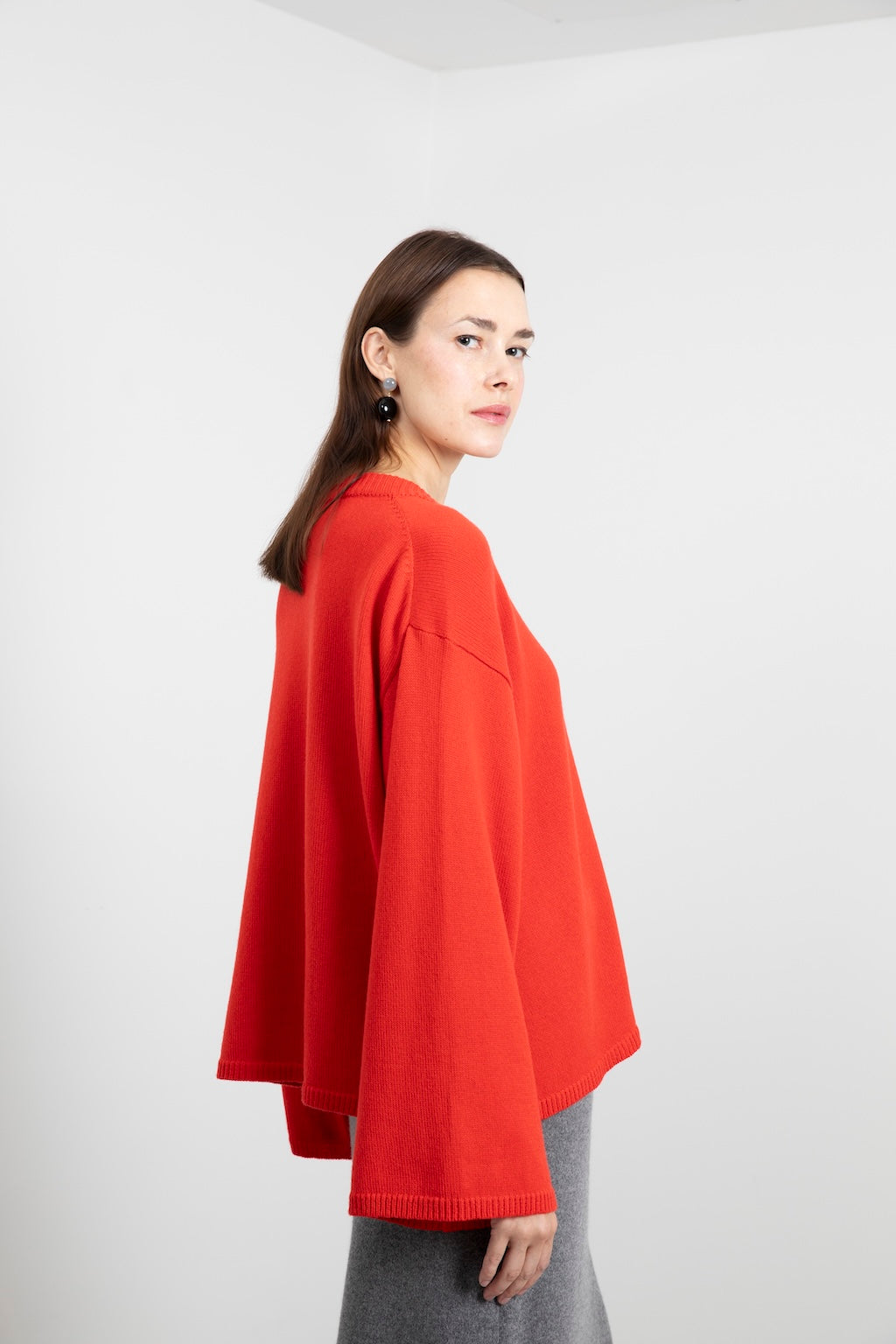 CASHMERE WIDE CREW NECK SWEATER