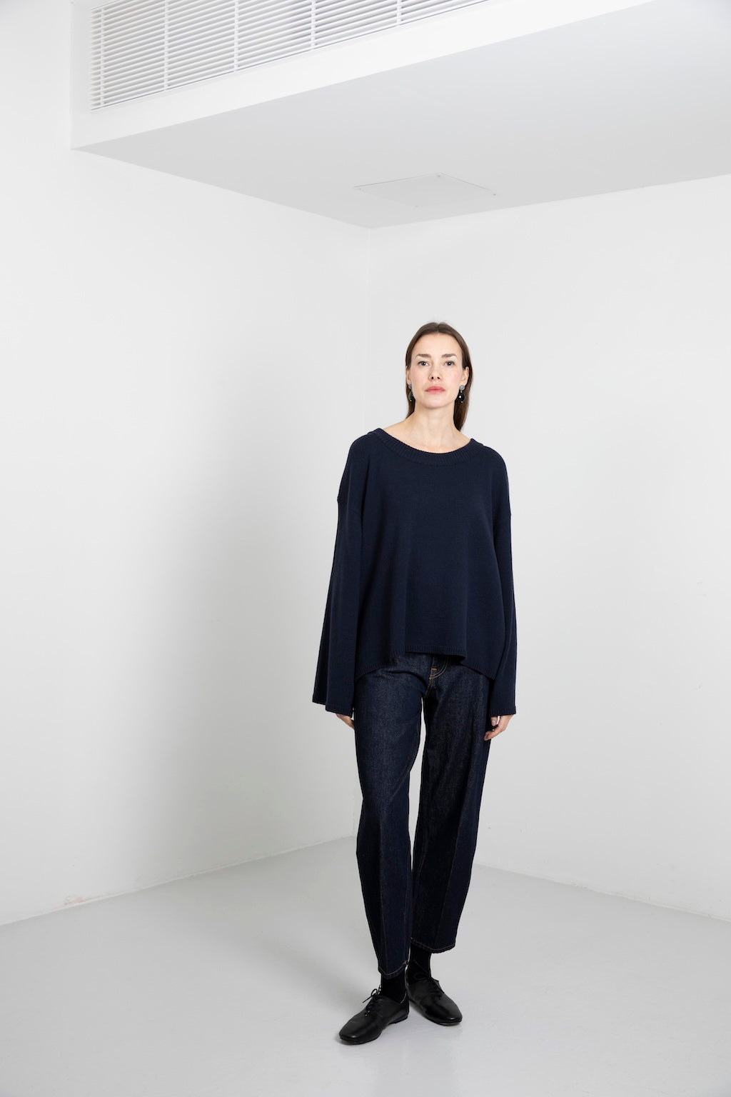 CASHMERE WIDE CREW NECK SWEATER COSMO