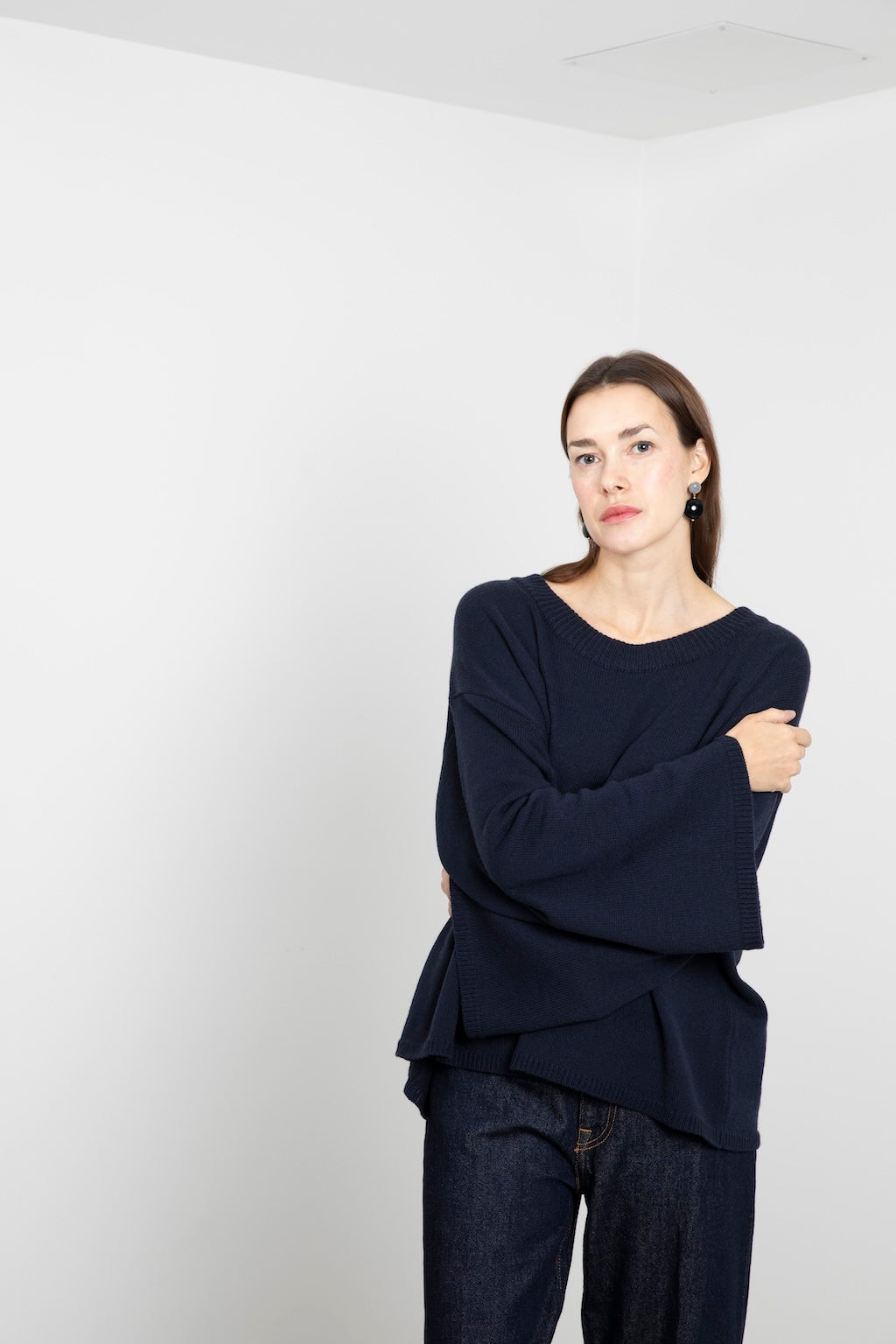 CASHMERE WIDE CREW NECK SWEATER COSMO
