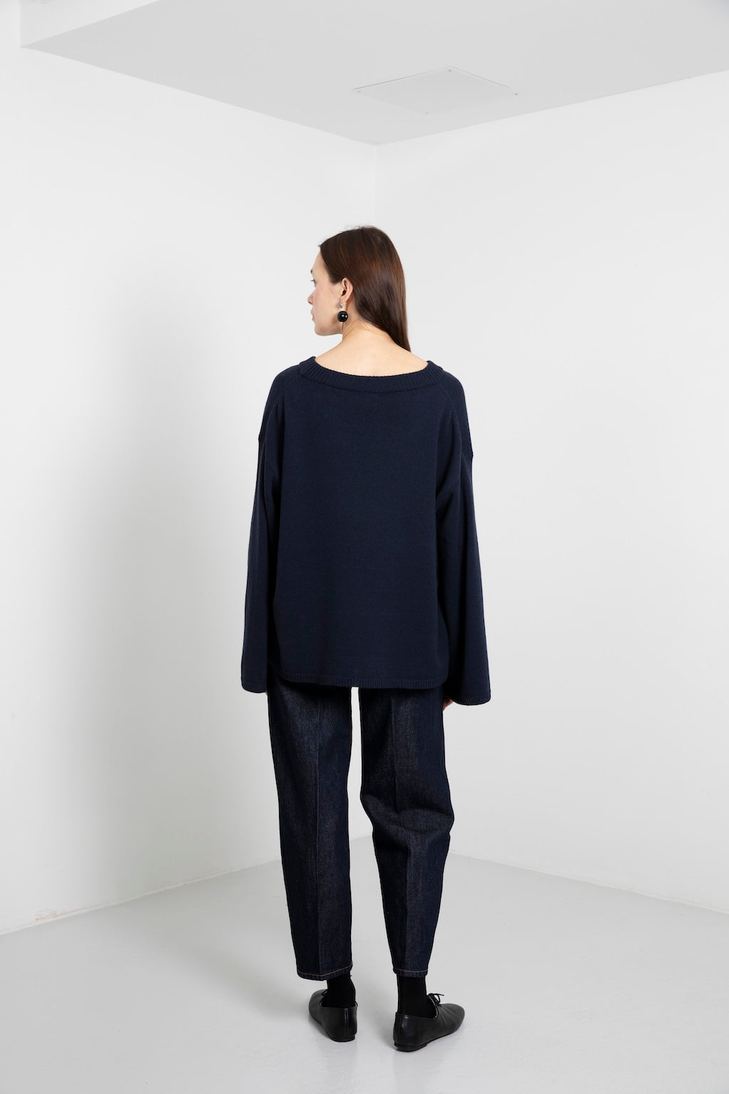 CASHMERE WIDE CREW NECK SWEATER COSMO